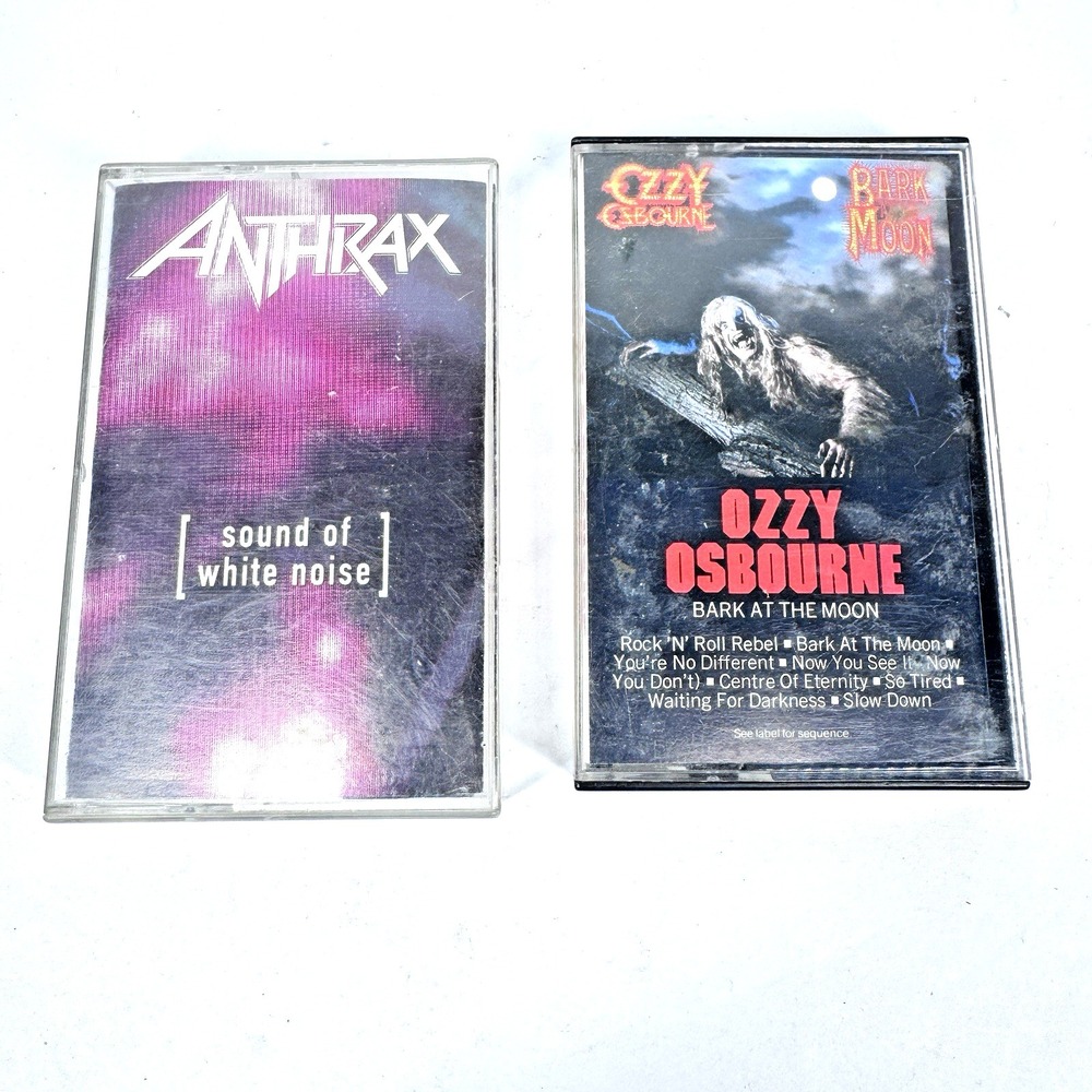 Ozzy Osbourne Bark At The Moon‎ Anthrax Sound Of White Noise Cassette Lot